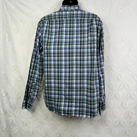 J.Crew Mercantile Slim Blue White Plaid Flex Washed Shirt Mens - Picture 4 of 7